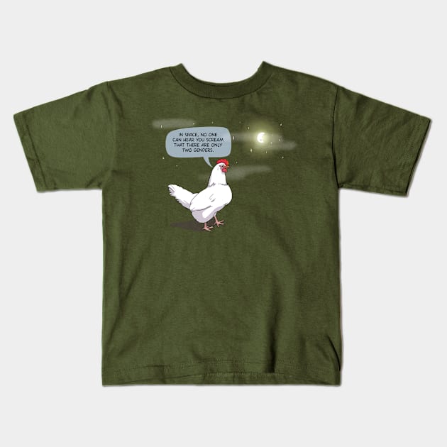 No one can hear you scream chicken Kids T-Shirt by sophielabelle